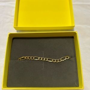 Figaro Chain 14K Gold Plate solid Sterling Silver - 8”